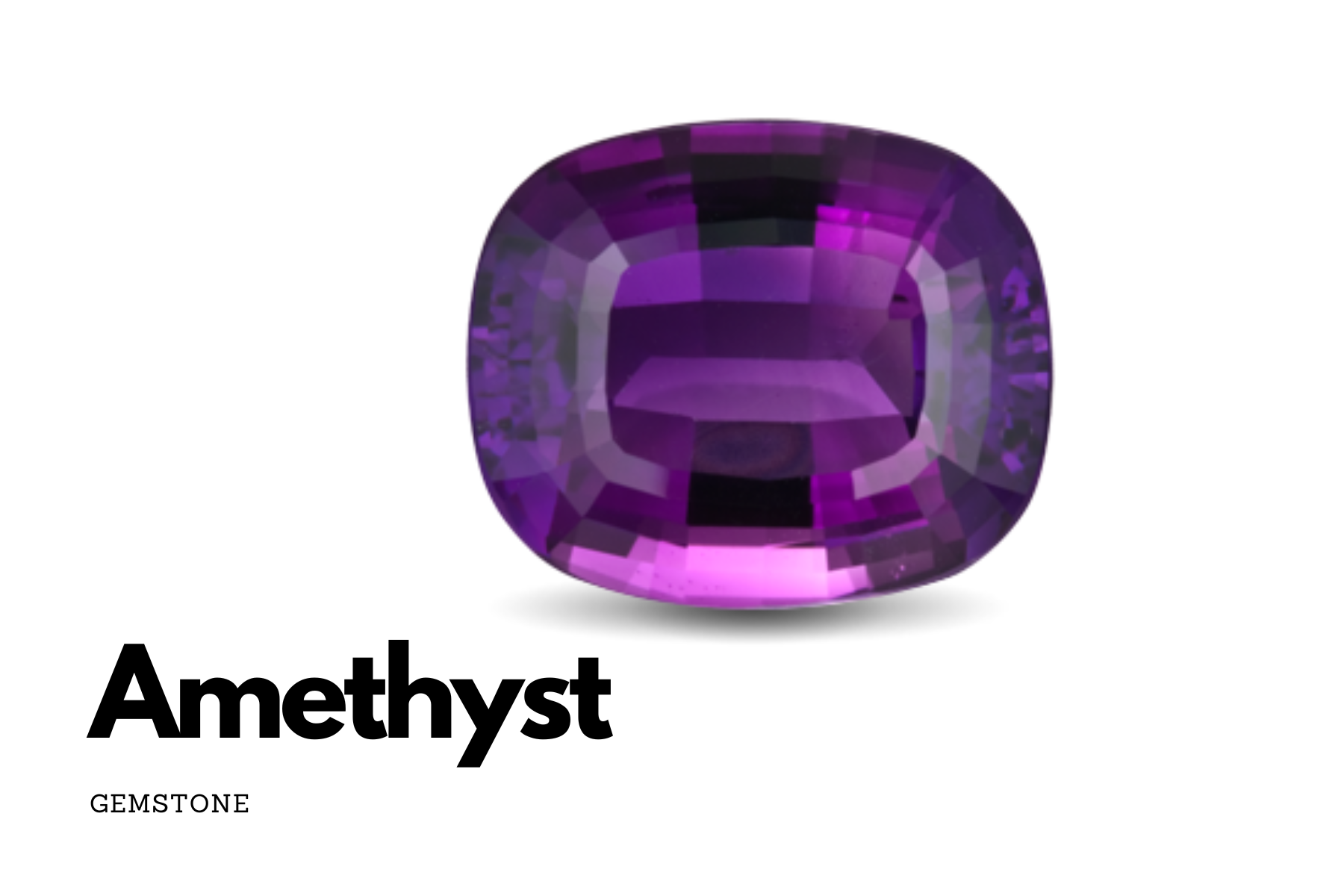 Smooth-cornered purple amethyst stone