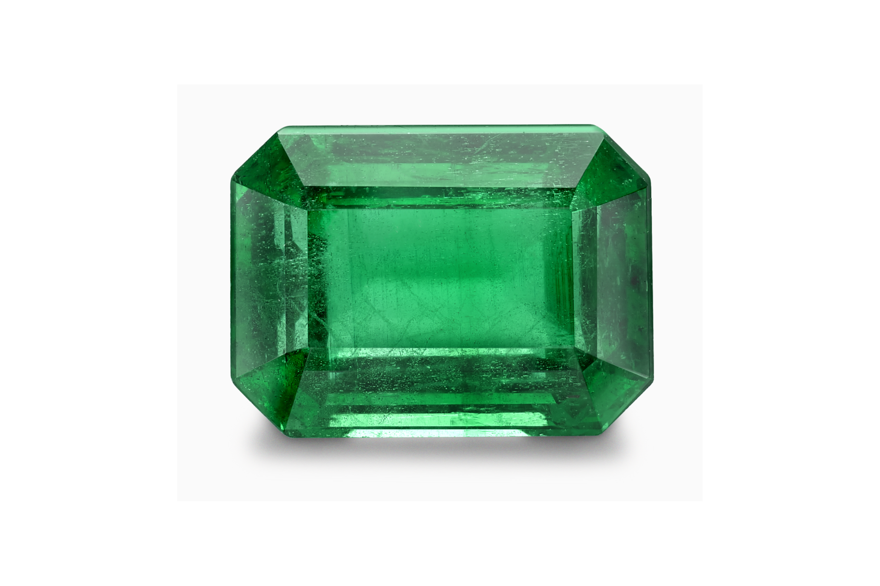 Octagonal scratched green emerald