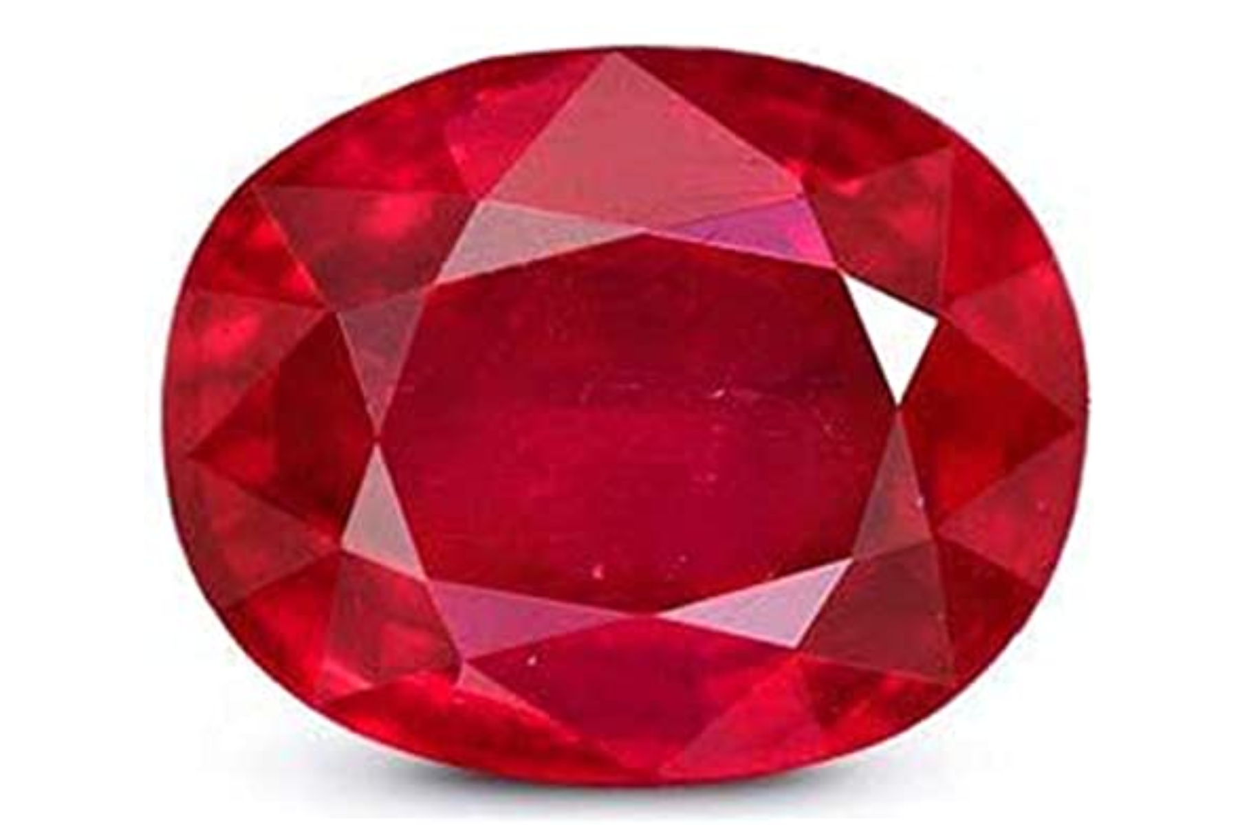 Oblong red ruby stone