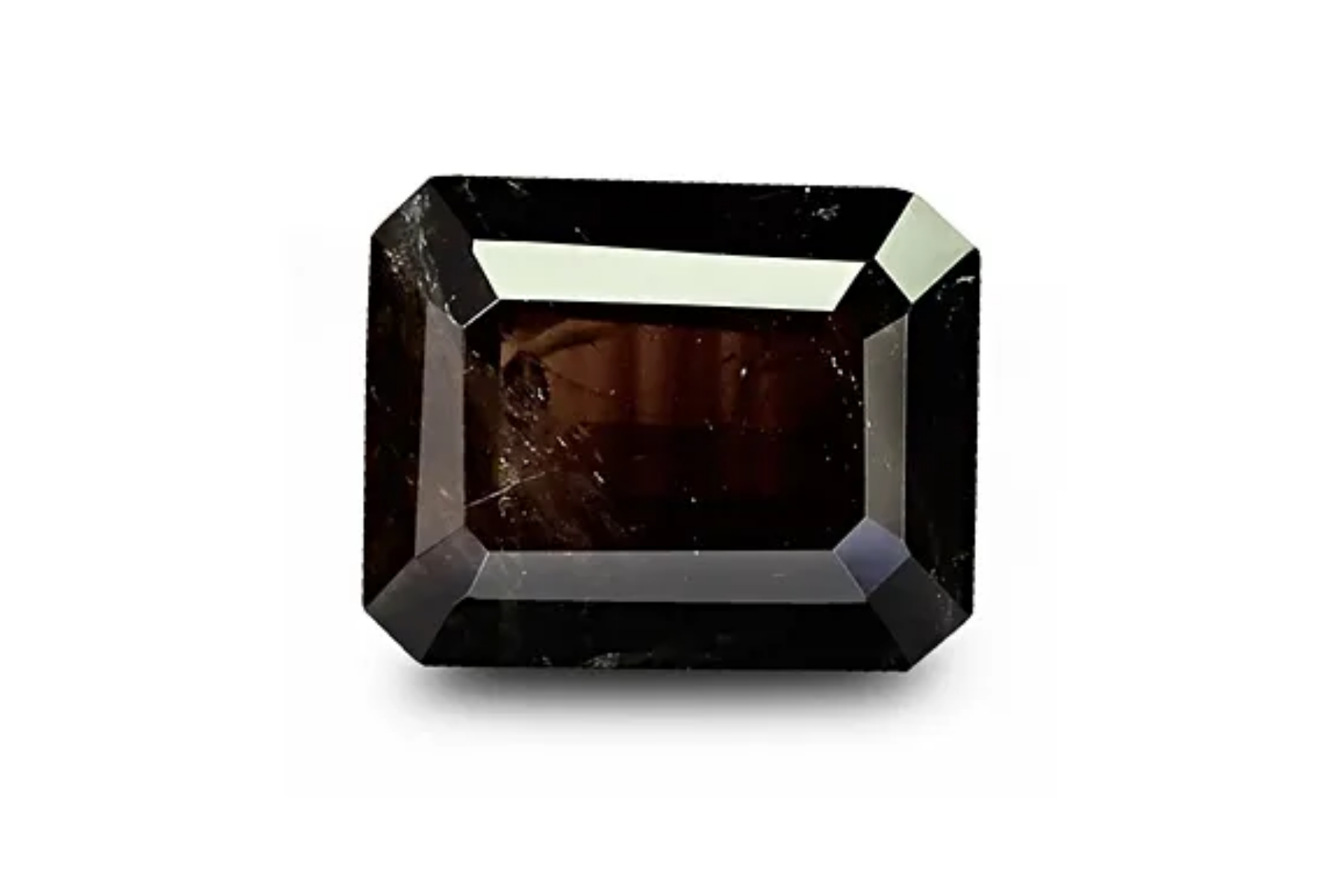 Octagonal black tourmaline gemstone
