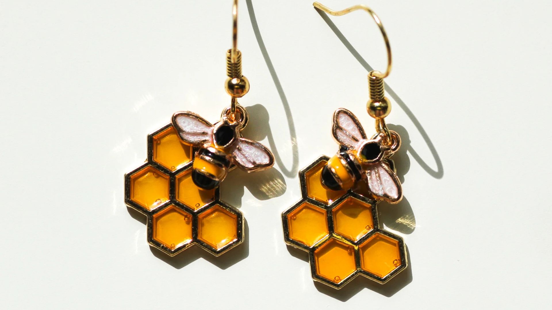 Bee and Honeycomb Earrings
