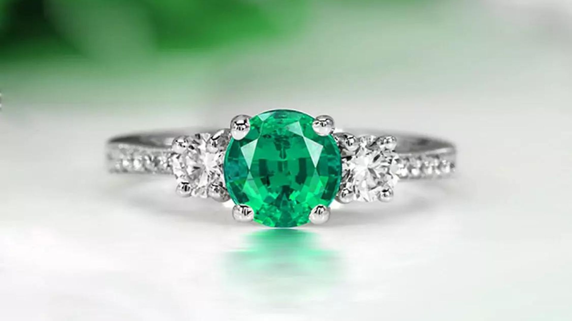 A Silver Ring With Green Stone