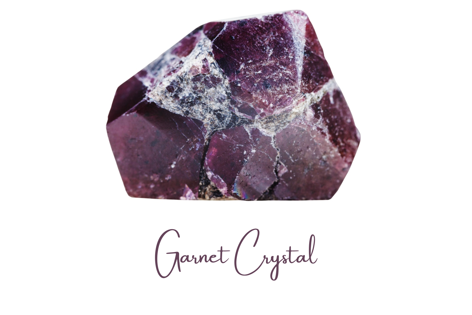 Broken deep red garnet crystal
