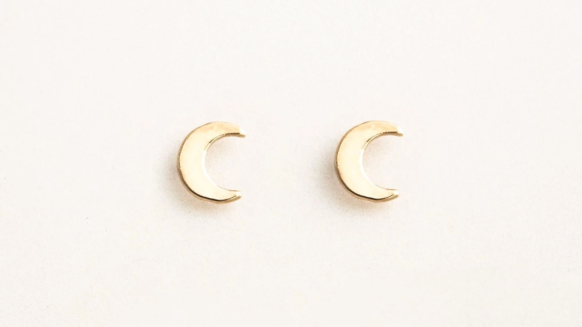 Crescent Moon Stud Earrings 