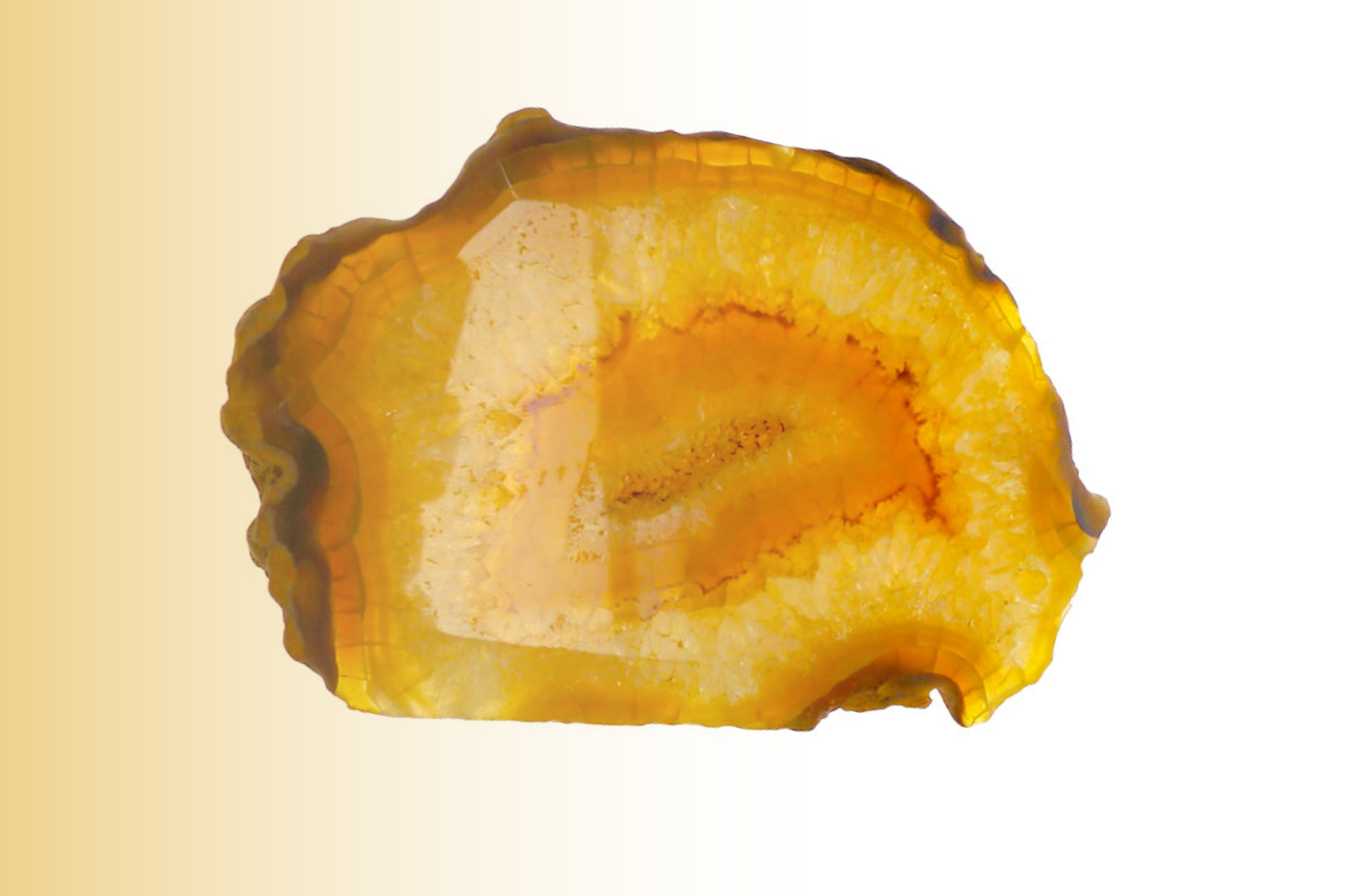 An inside view of a yellow agate stone