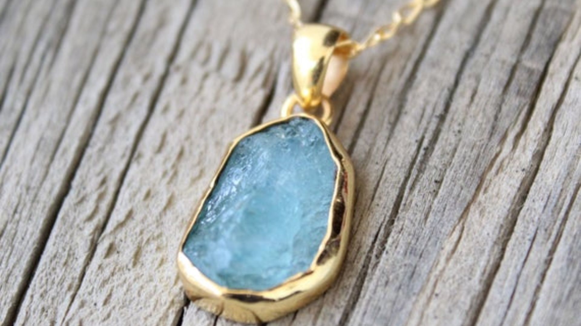 Blue Gemstone In Gold Locket