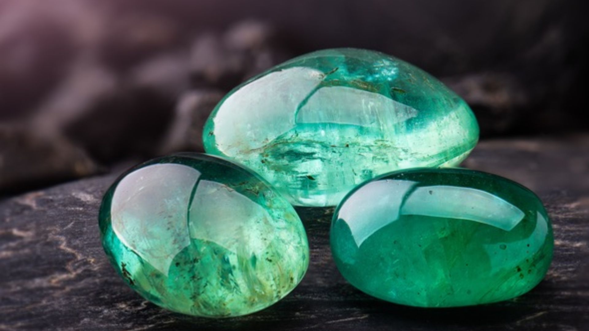 3 Oval Shaped Green Gemstones
