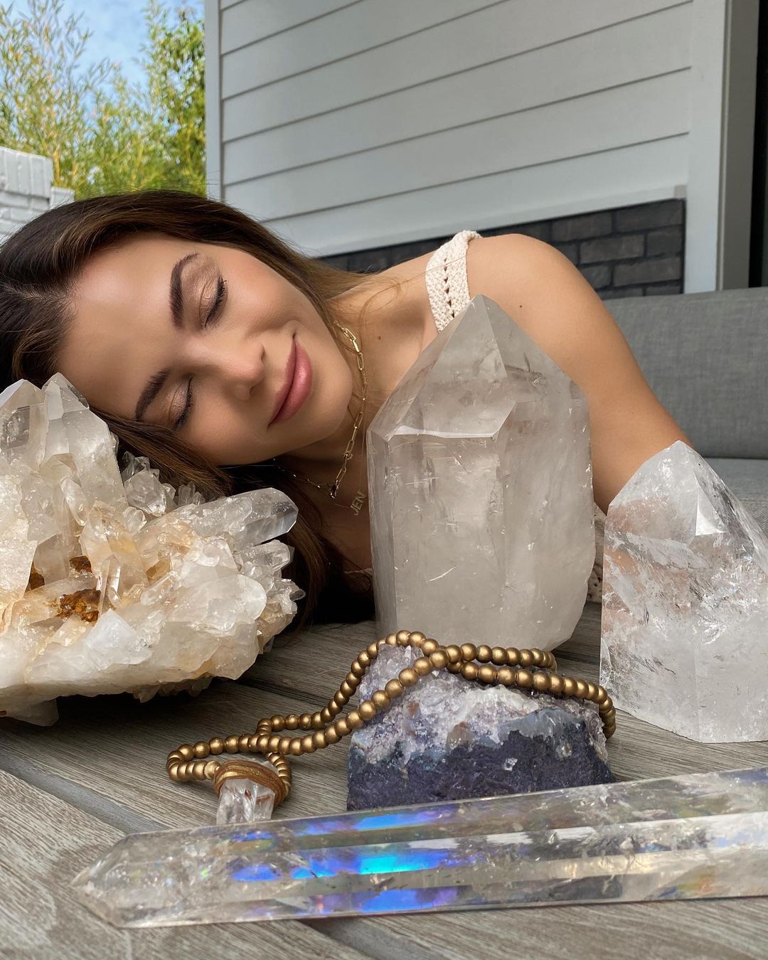 Jenna Dewan poses with her crystal collection