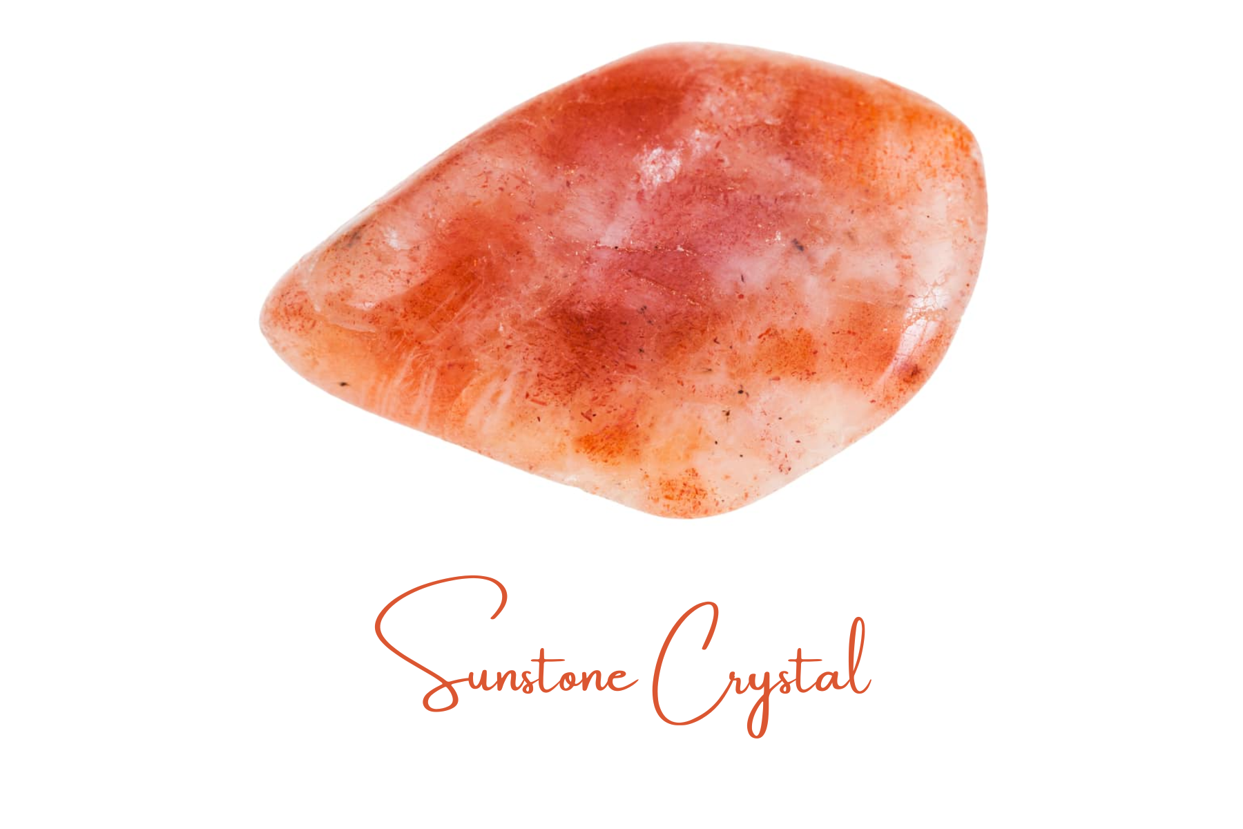 White-orange Sunstone crystal