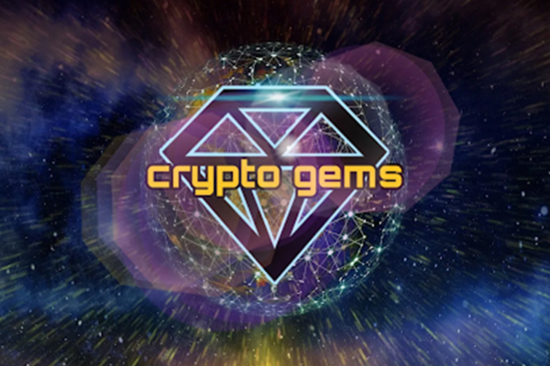 A logo for Crypto Gems featuring the words "Crypto Gems" prominently displayed