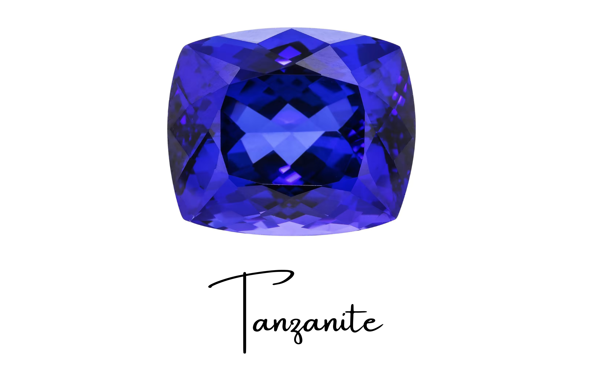 Deep blue tanzanite gem
