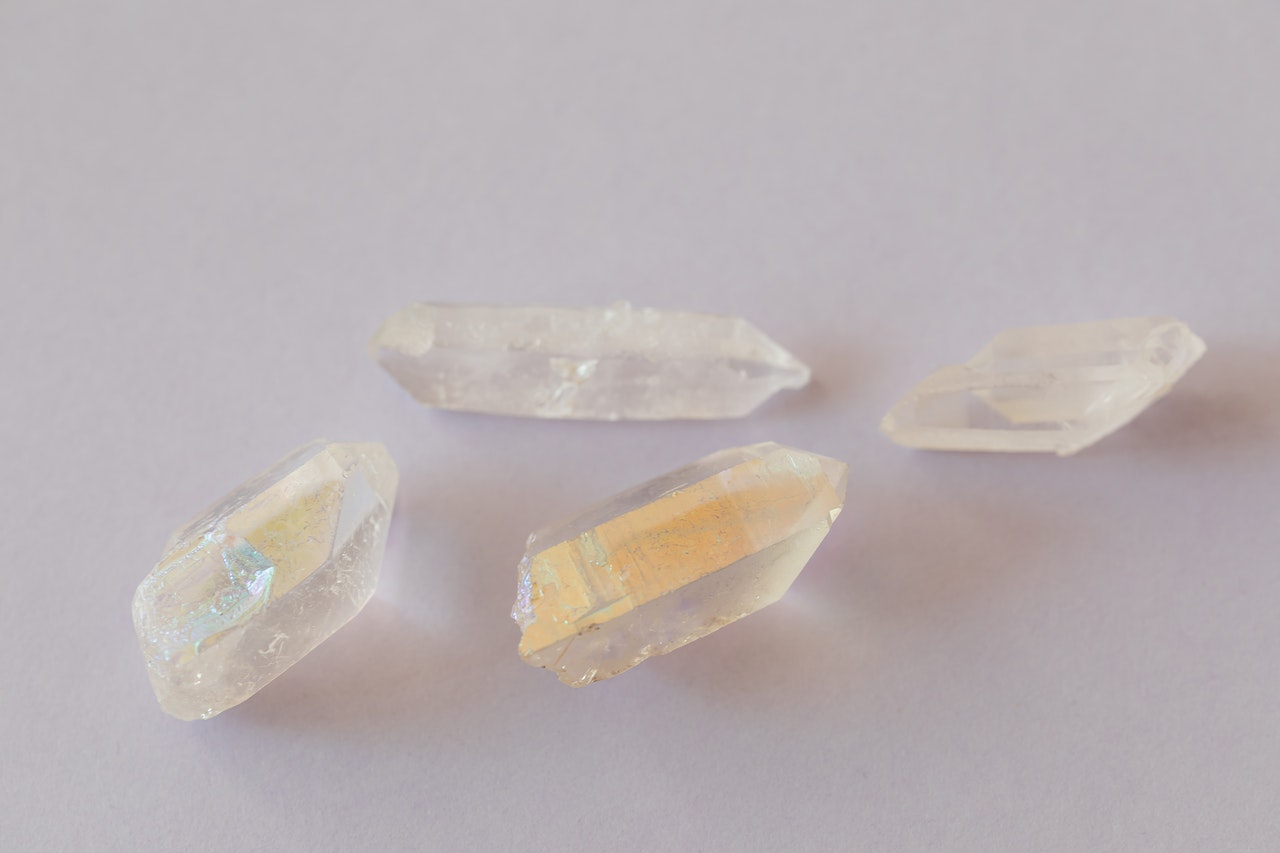 Four clear crystals