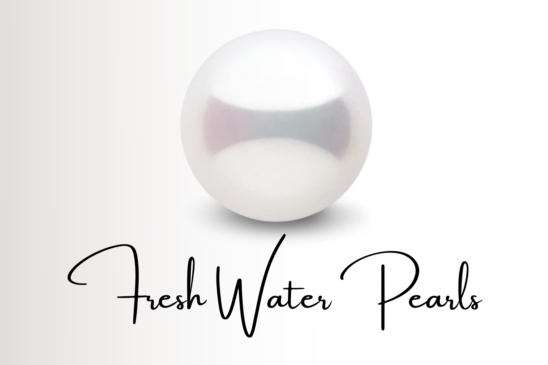 Round clear white fresh water pearl