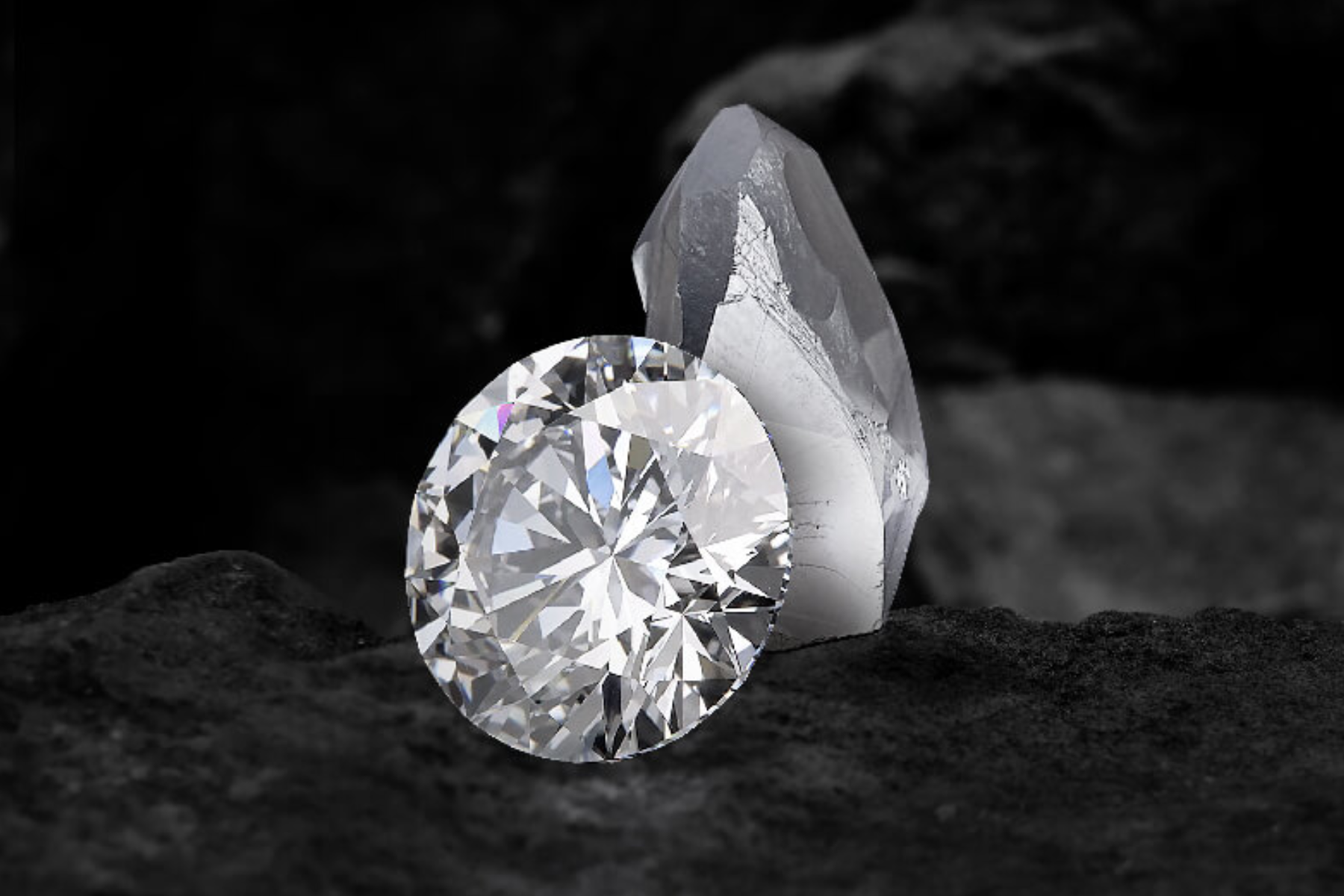 A raw and treated diamonds from Botswana