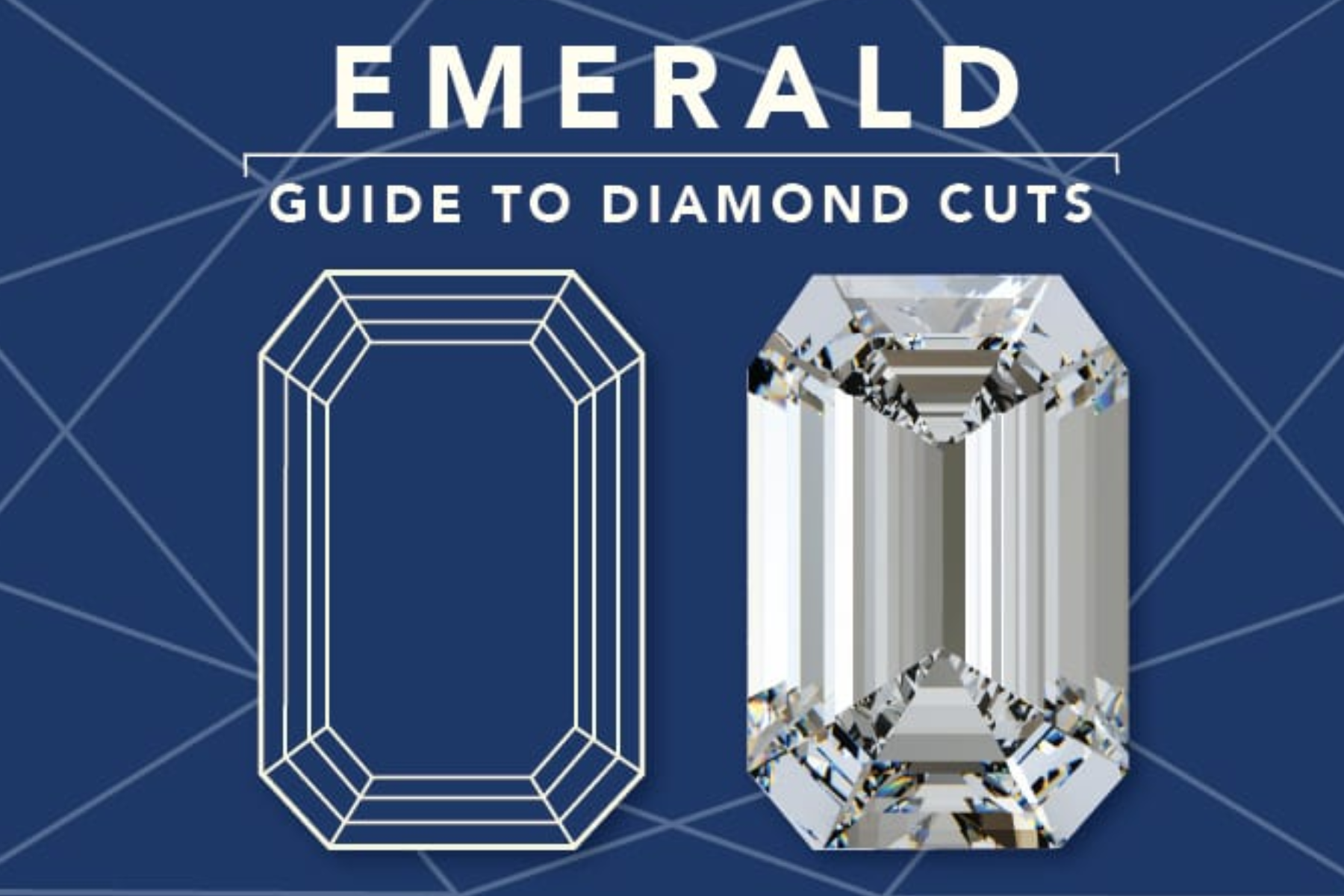An emerald cut diamond, showcasing its distinct outline and the diamond itself