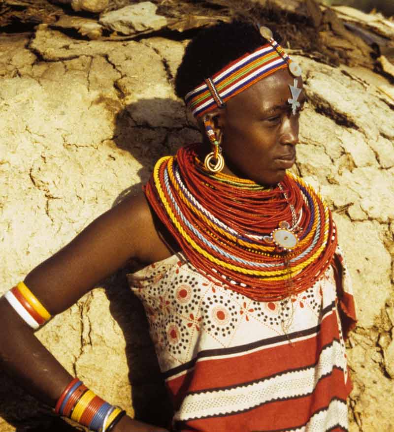 Woman with kenyan ornament