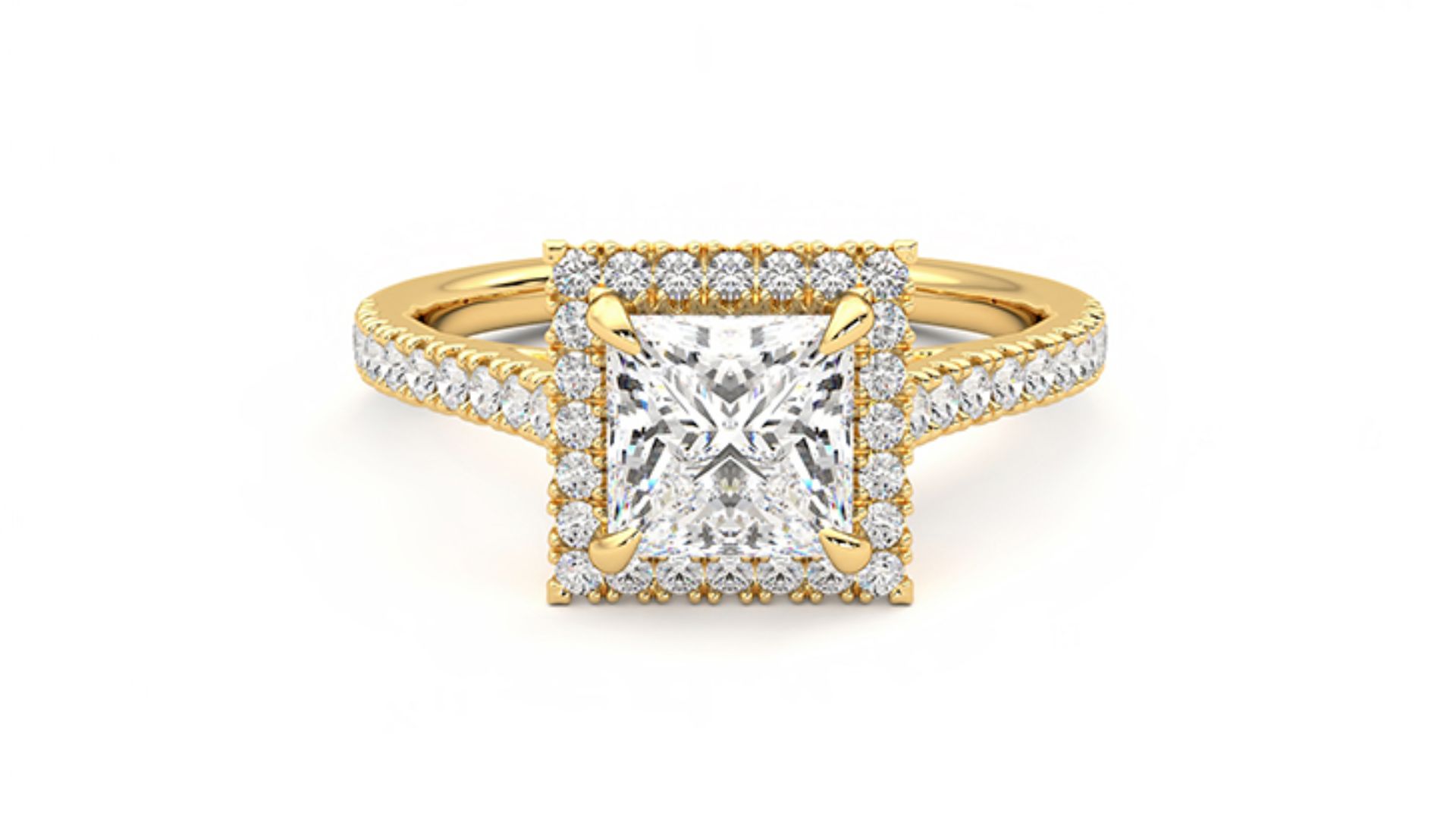 Yellow Gold Halo Style Engagement Ring