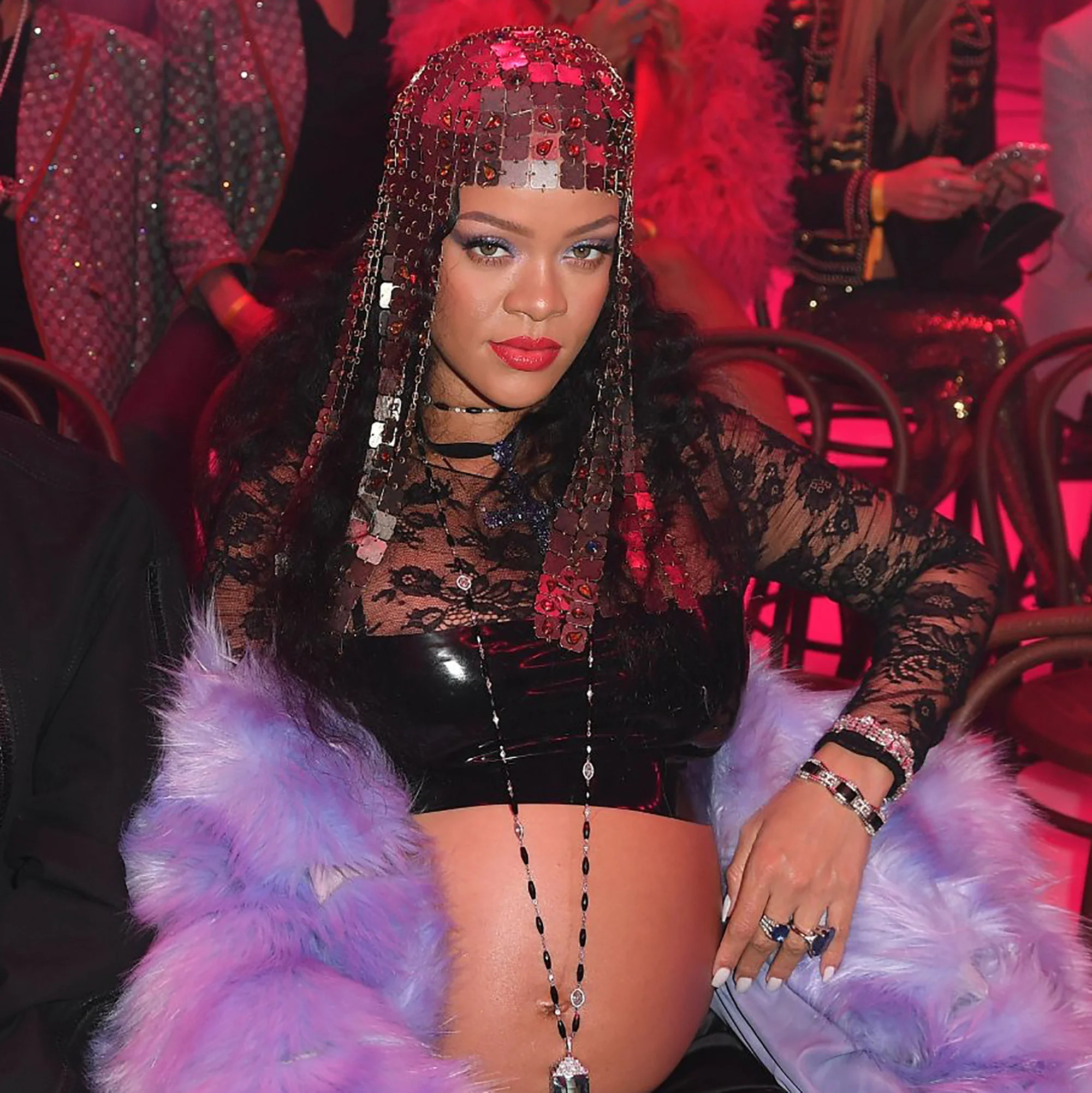 Rihanna during the Gucci Fashion Show