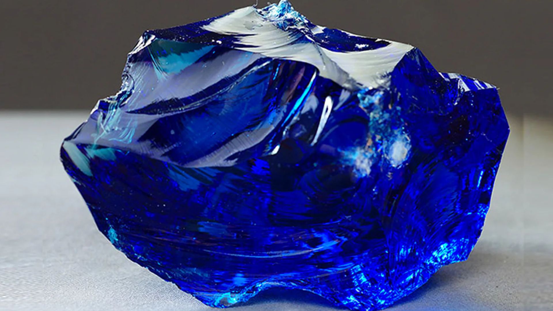 Big Block Of Dark Blue Sapphire