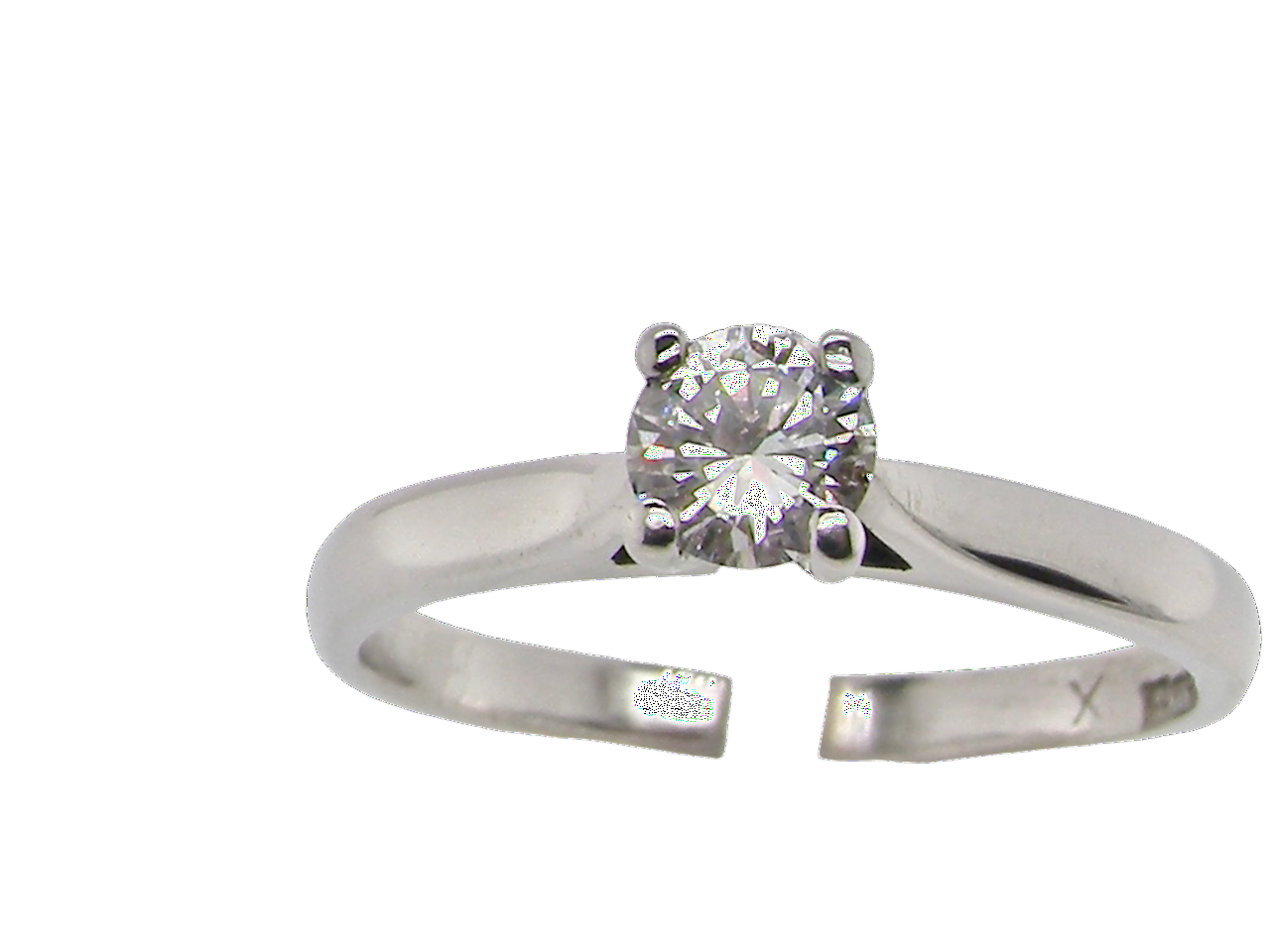 A palladium solitaire diamond ring