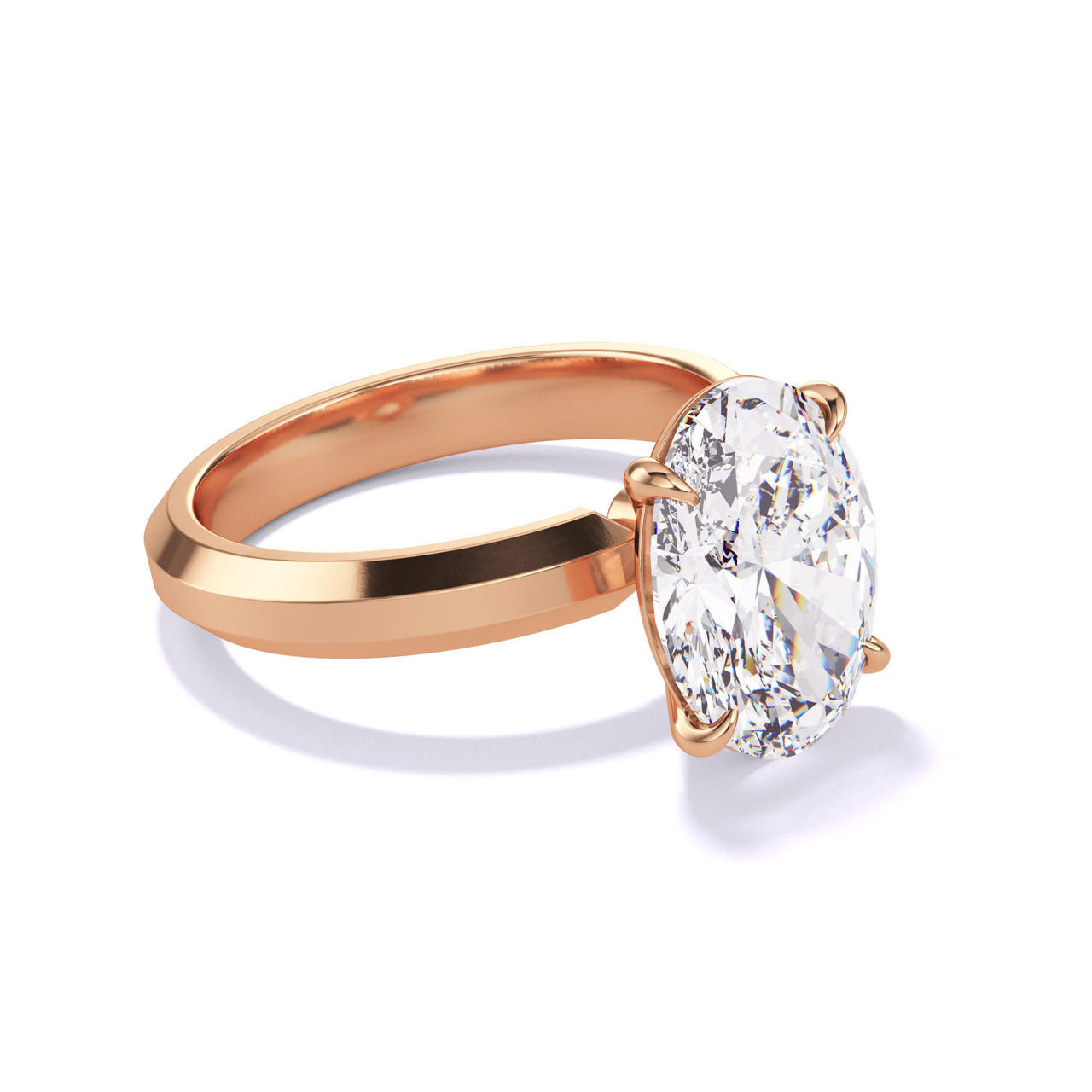 Rose Gold Oval Solitaire Engagement Ring