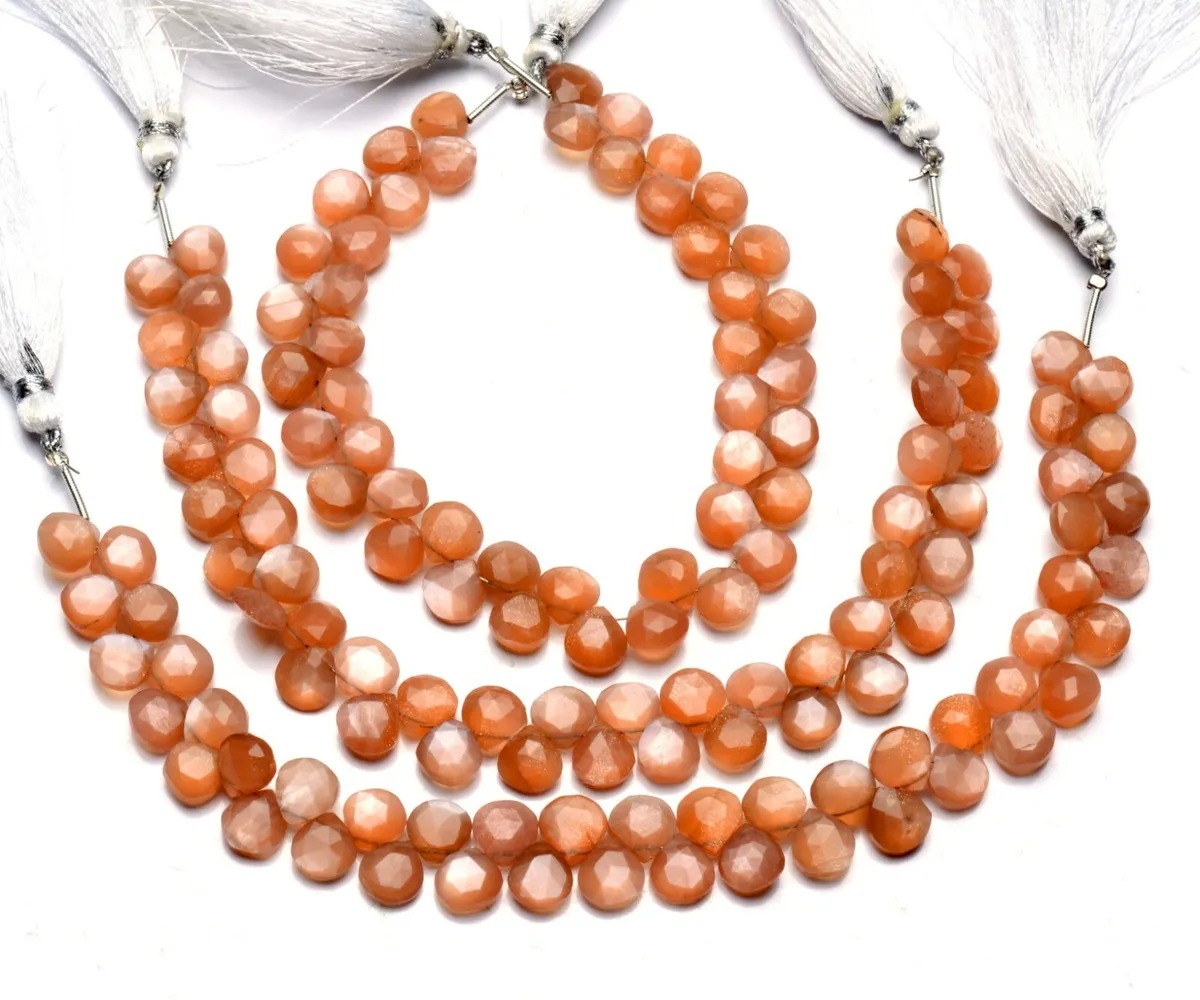 Natural Gem Peach Color Moonstone Faceted