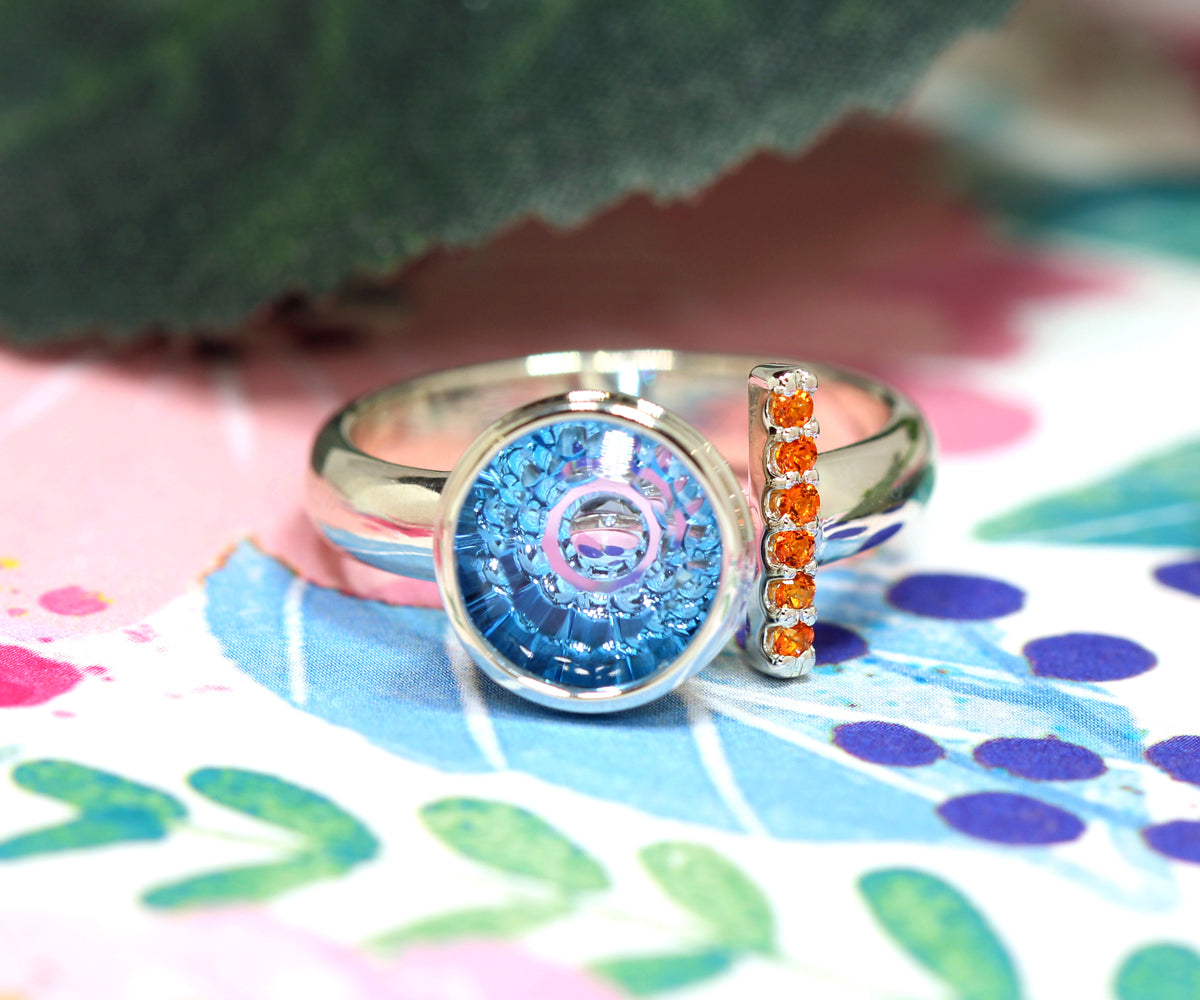 Vintage Swirl Moonstone Engagement Ring