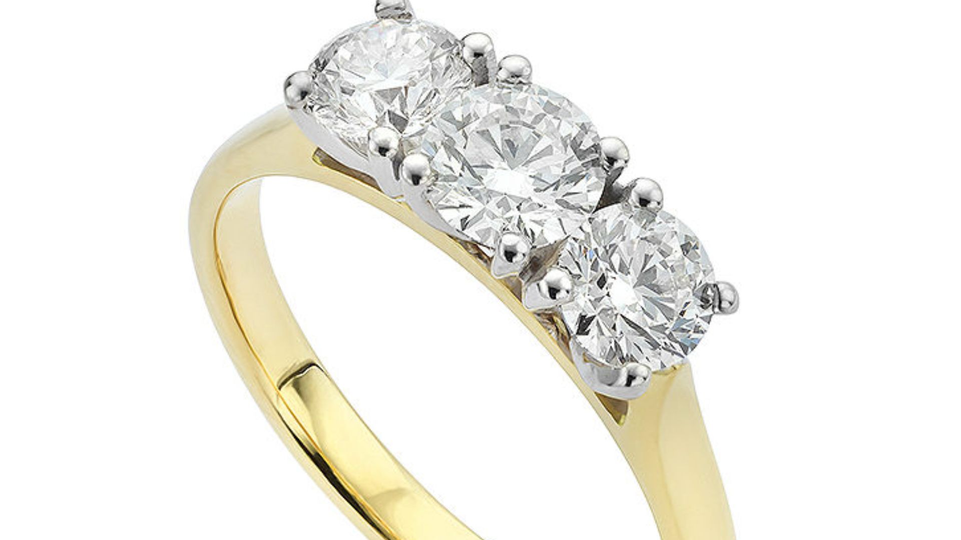 Yellow Gold Engagement Ring with Platinum Settings