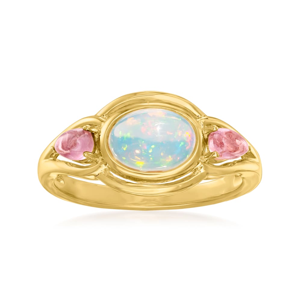 Ethiopian Opal and .40 ct. t.w. Pink Tourmaline Ring
