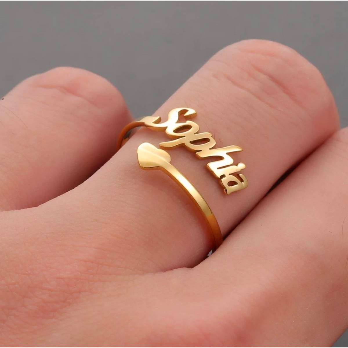 Adjustable Custom Ring Personalized Letter