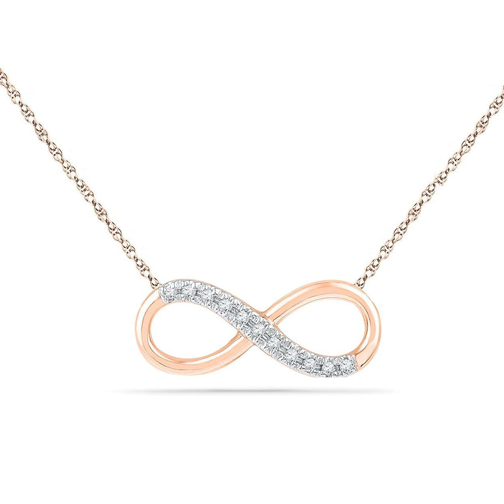 Diamond Infinity Pendant Necklace, Silver or Gold
