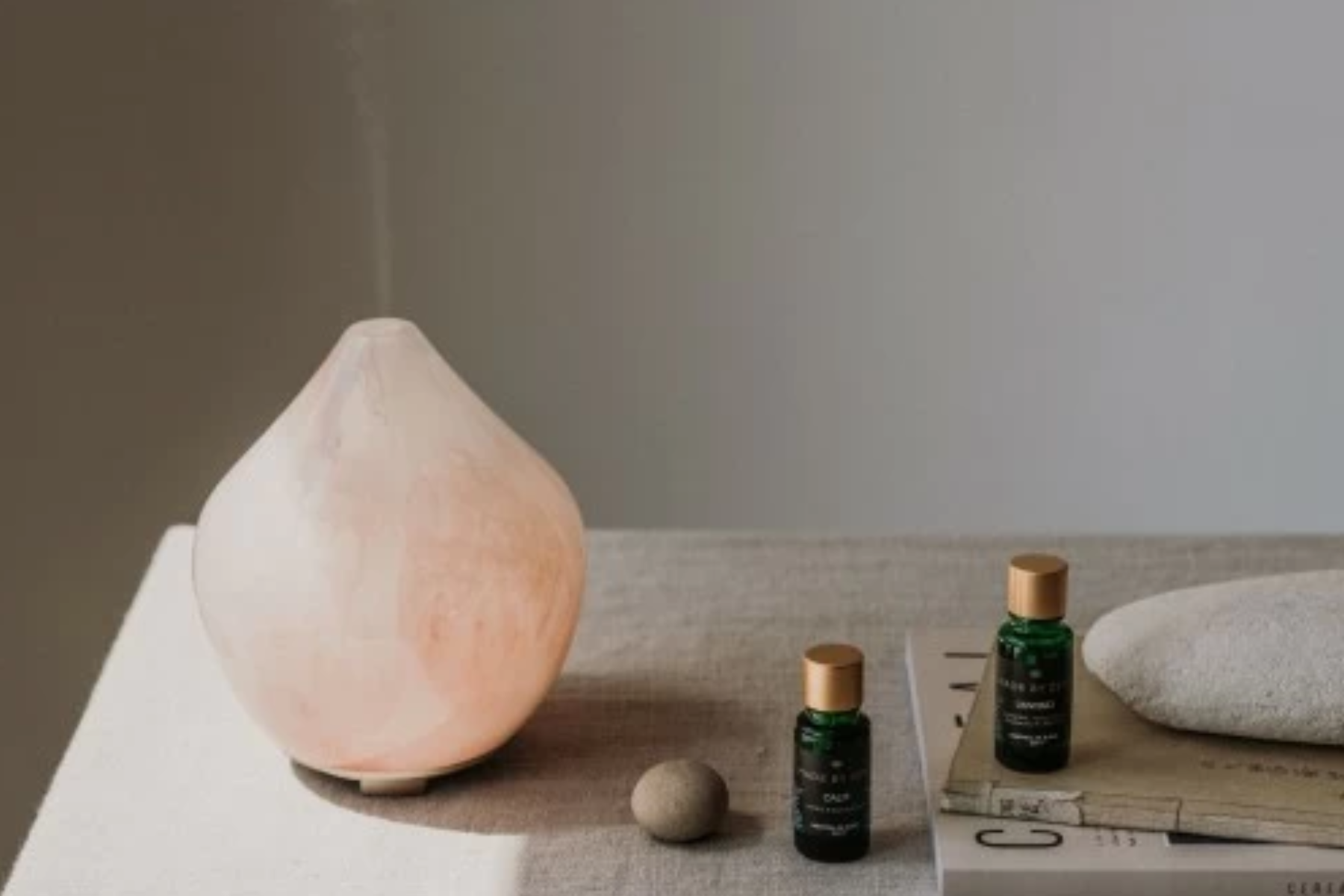 A massive gemstone diffuser at the table