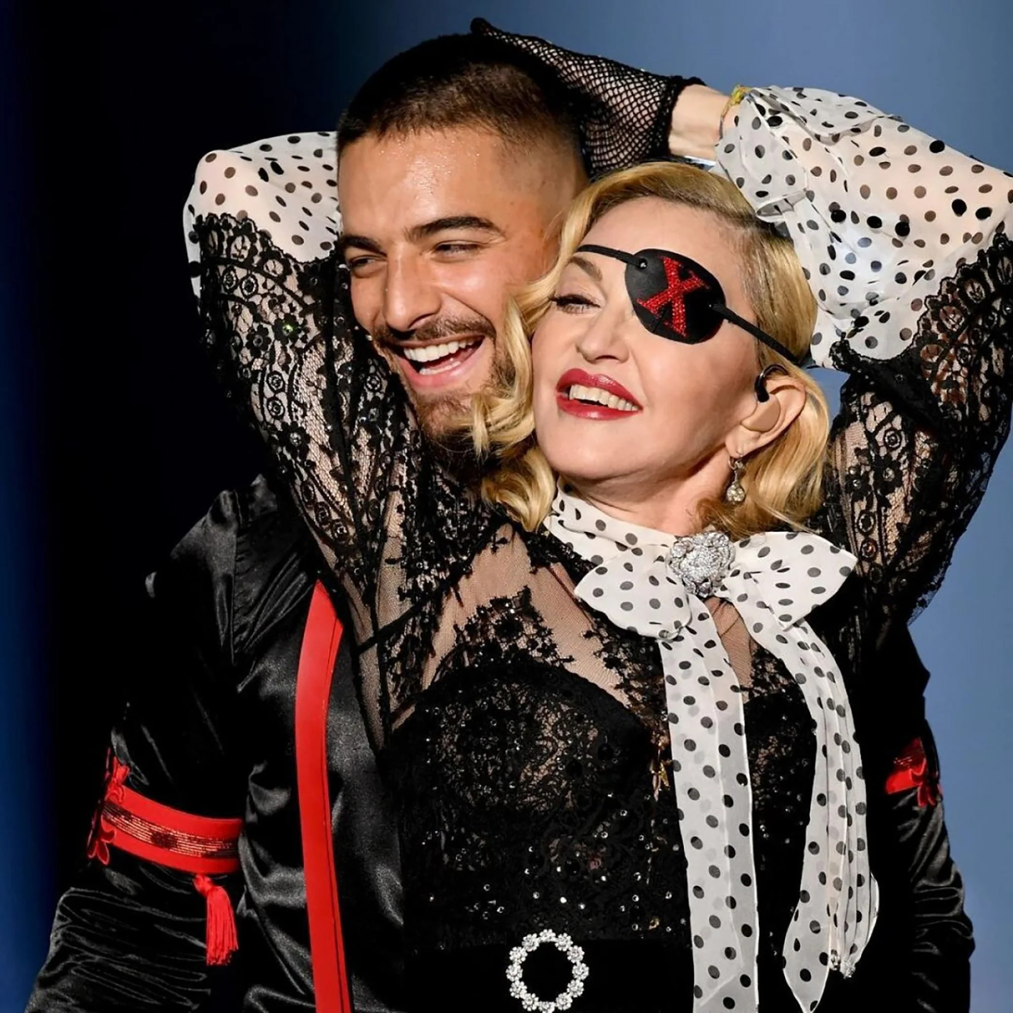 Madonna and Maluma during the Billboard Music Awards 2019.