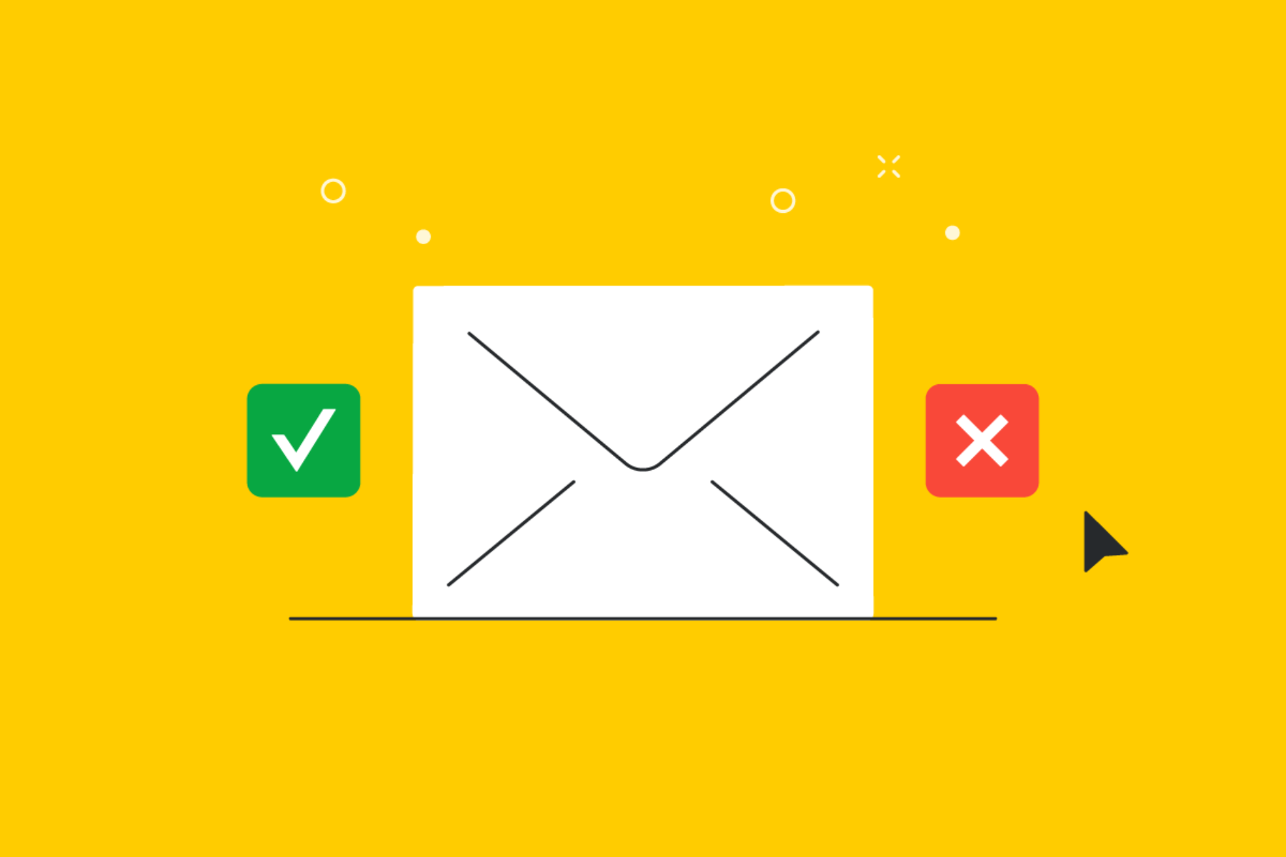 An image of a mail letter with two buttons "Agree" and "Disagree"