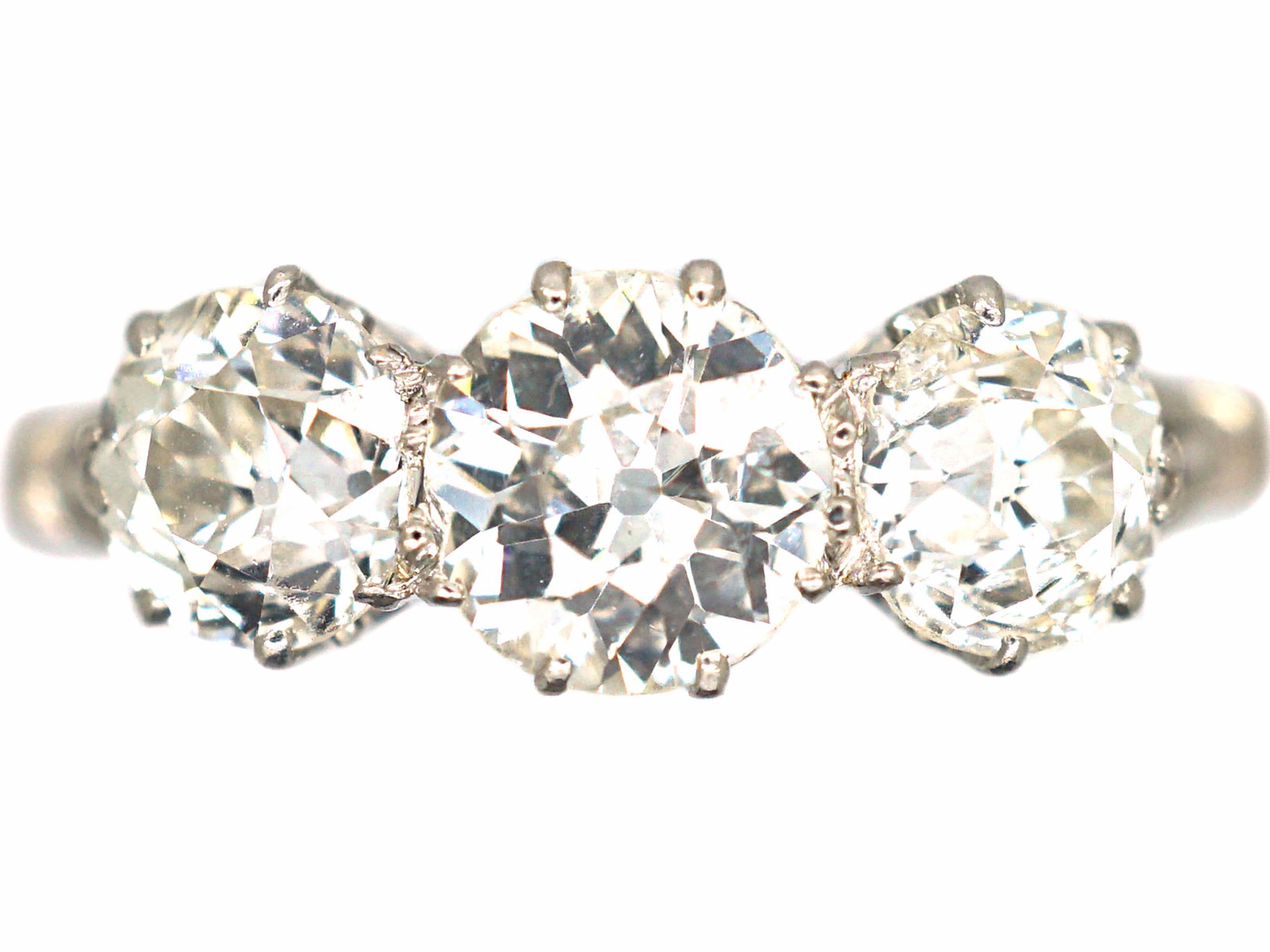 Edwardian Platinum Three Stone Diamond Ring