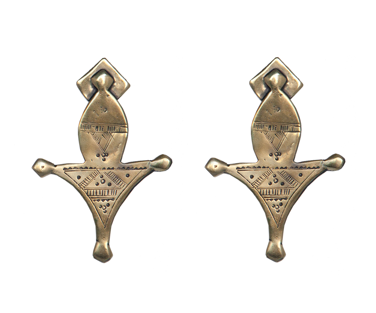Engraved Tuareg Gold Earrings