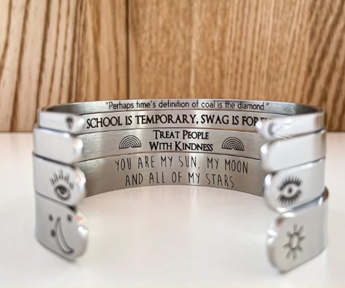 Personalized Bracelet 925 Sterling Silver Engraved Cuff