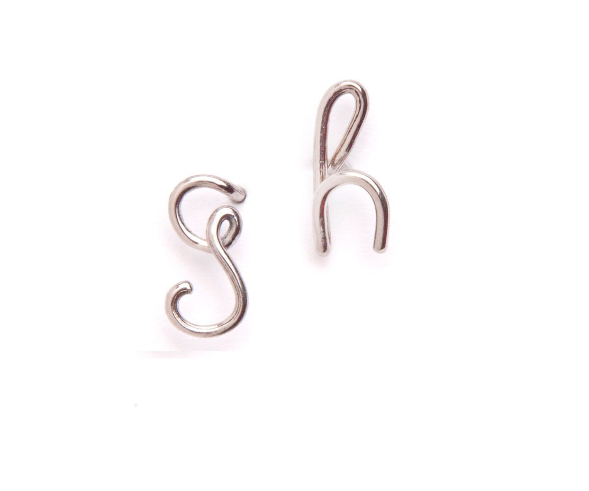 Wire Initial Earrings Monogram Titanium Studs