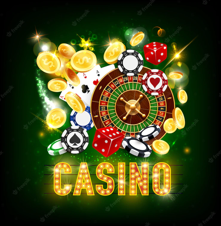 Visual description of Casino poker jackpot golden coins splash win