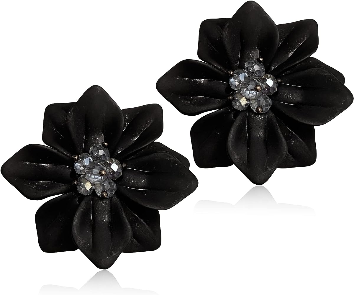Unique Handmade Bohemian Matte Resin Flower Stud Earrings