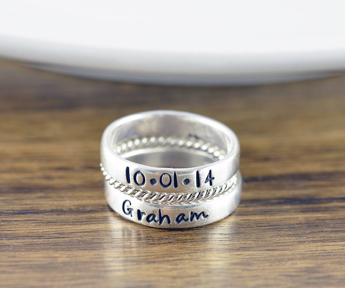 Personalized Stacking Mothers Ring