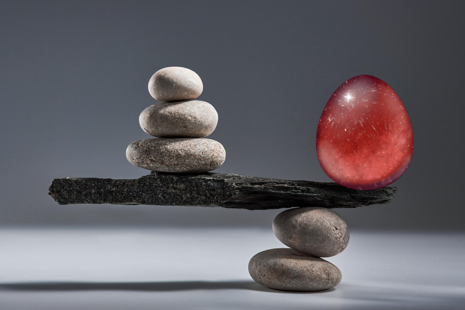 The art of balancing rocks and a garnet