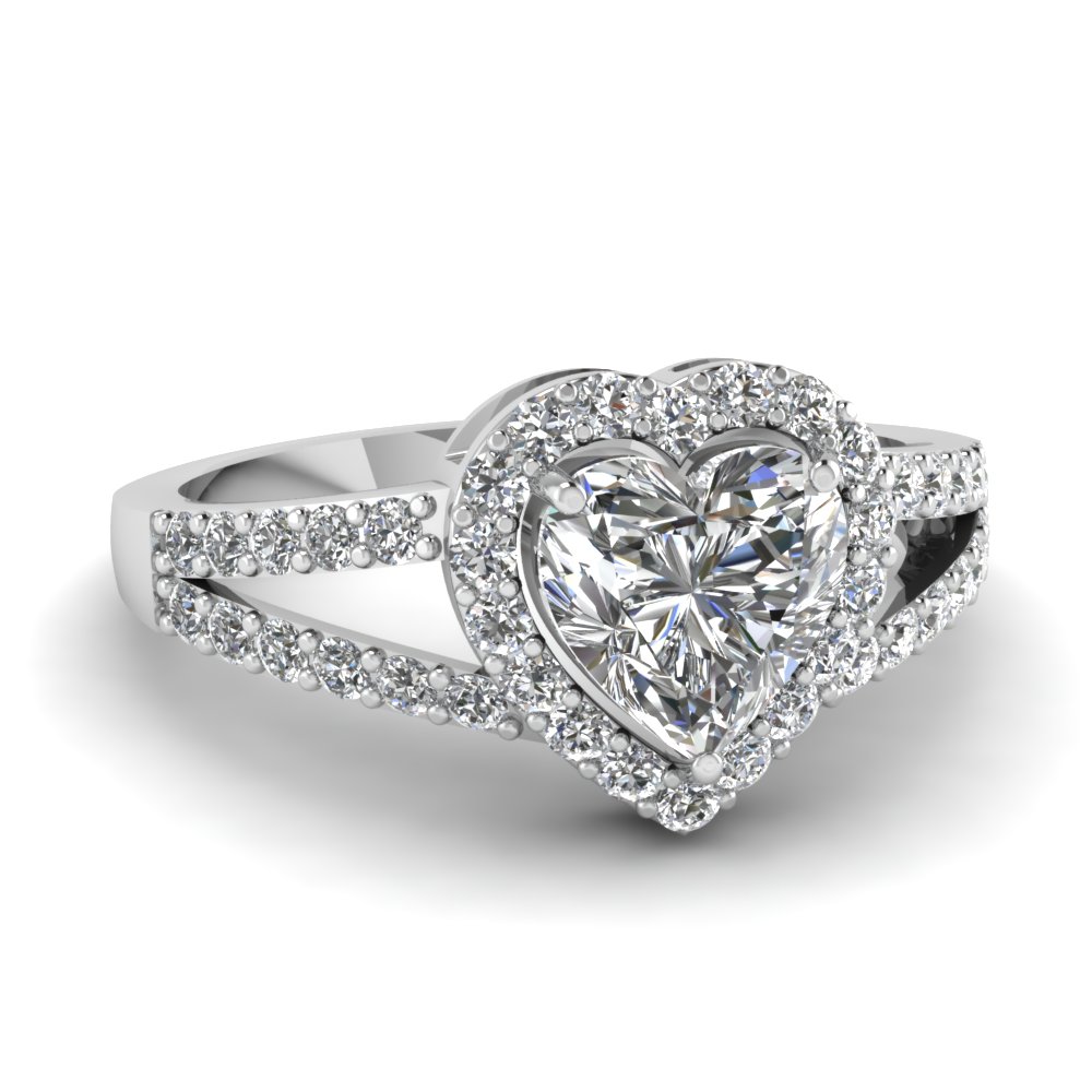 Diamond Encrusted Heart Shape Ring
