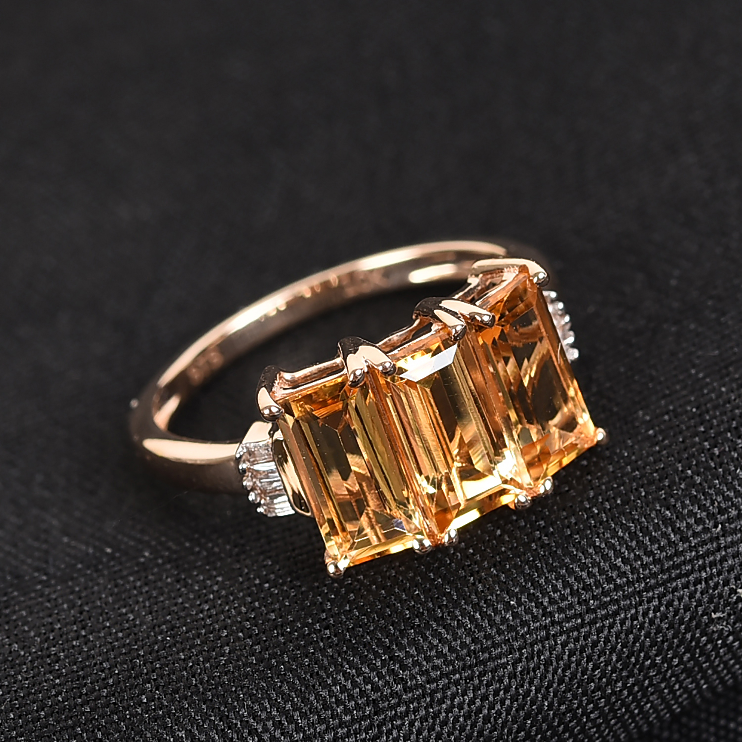 Topaz Crystal With Gold Ring