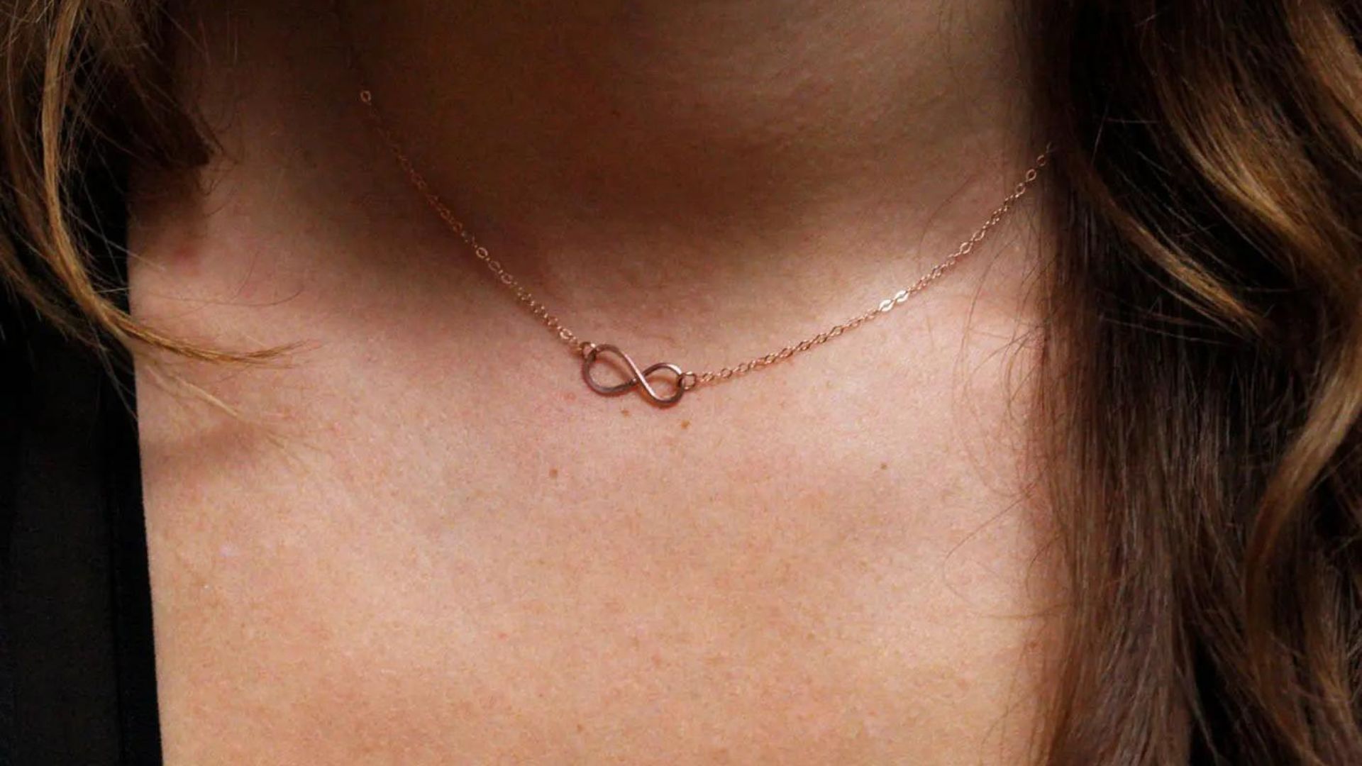 Rose Gold Infinity Tiny Necklace Dainty