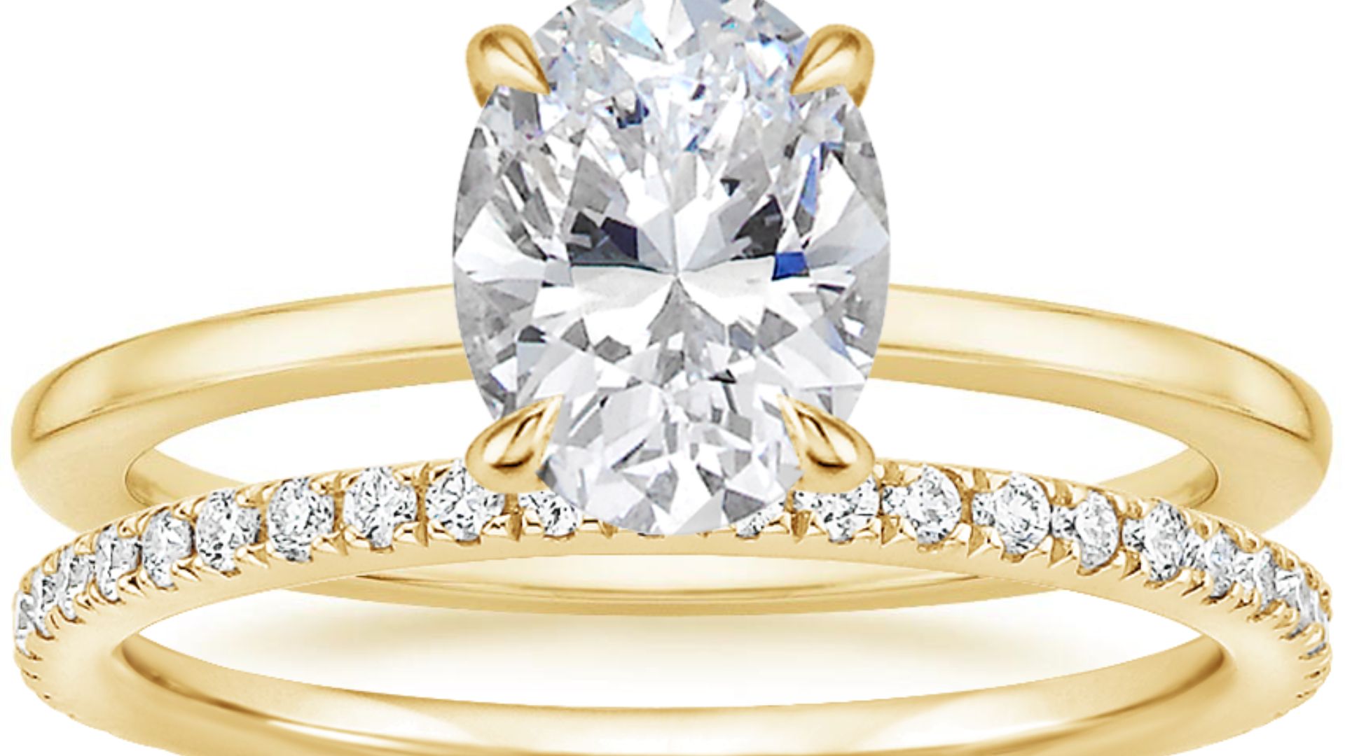18K Yellow Gold Lumiere Diamond Ring with Luxe Ballad Diamond Ring