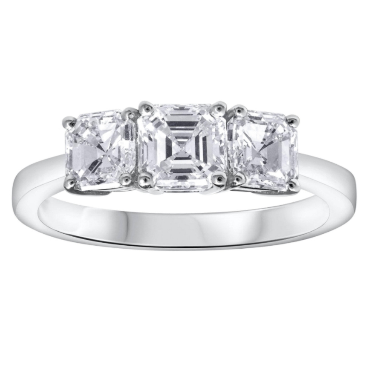 3-Stone Engagement Ring 14k White Gold