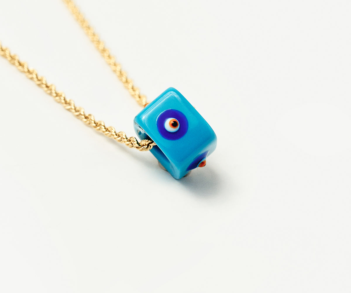 Gelin Square Evil Eye Bead Necklace