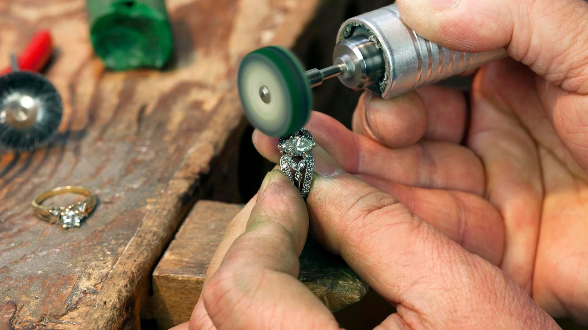 Man Cleaning A Silver Ring