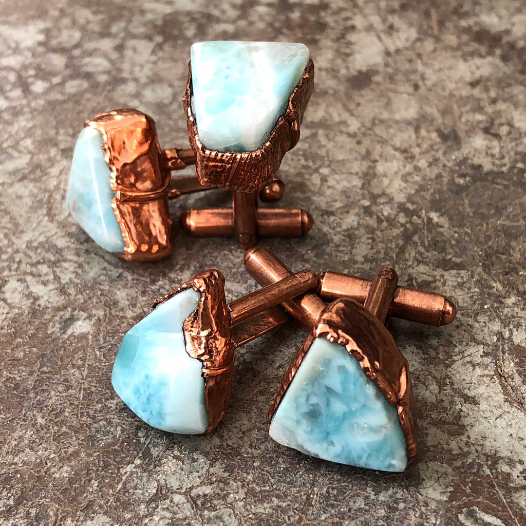 Electroformed Copper Gemstone Cuff Links